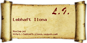 Lebhaft Ilona névjegykártya